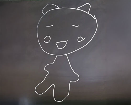 子どもの絵を彫り込み2